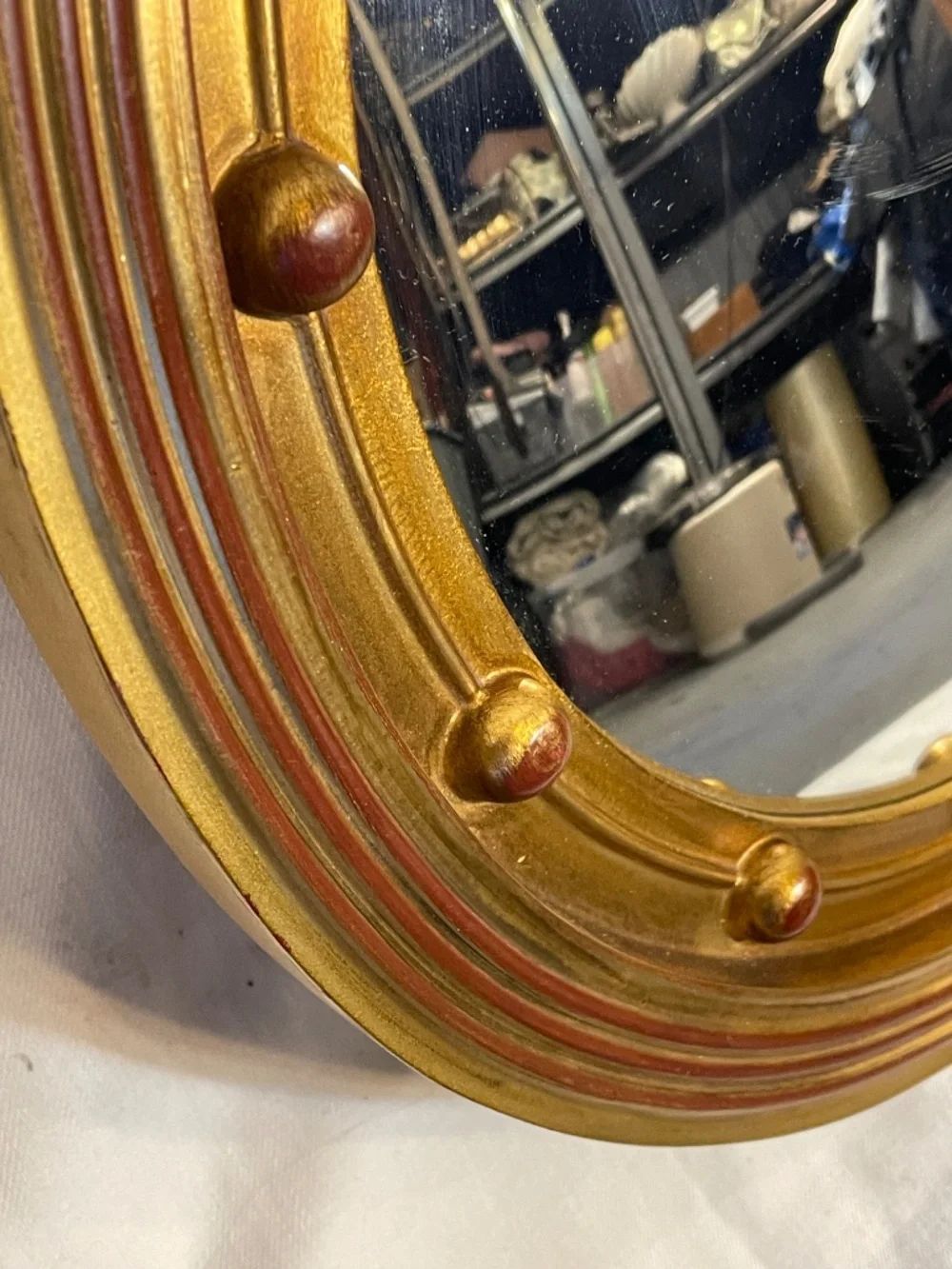 Gold Antique Mirror Fish Lense View Boat Yacht Pirate Ship 13 Colonial States